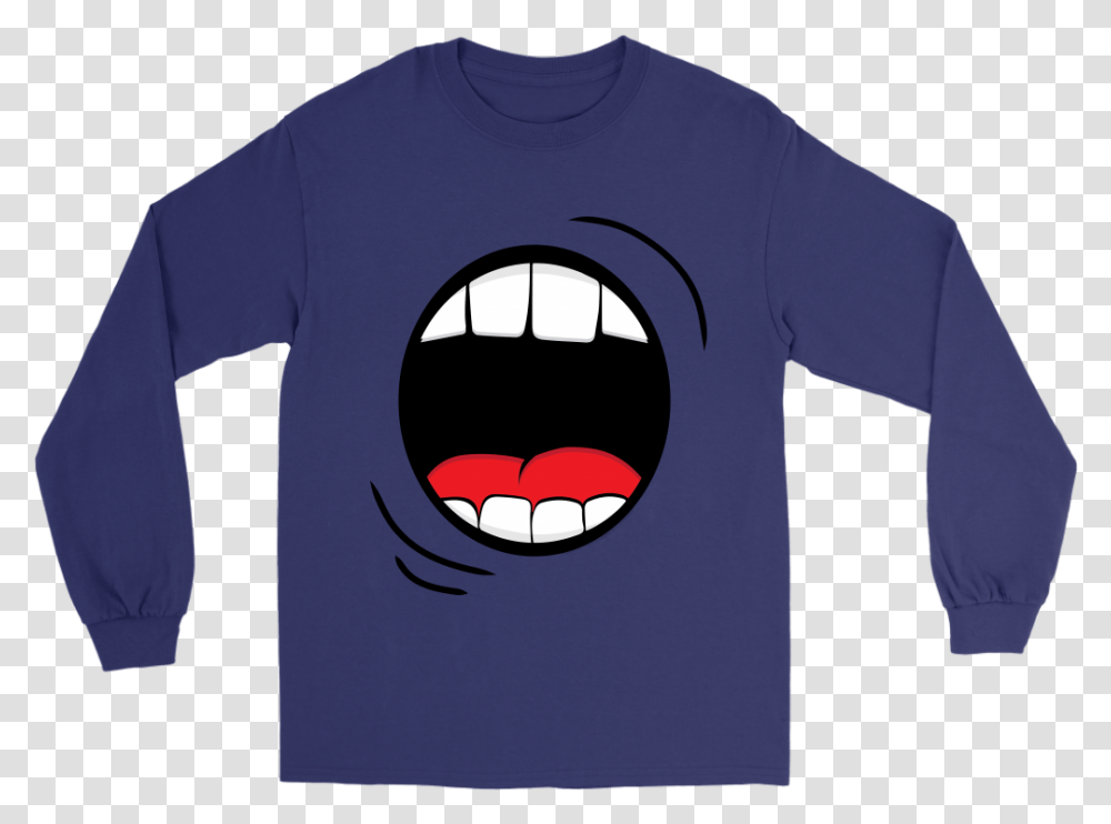 Halloween Long Sleeve T Monster Mouth, Clothing, Apparel, T-Shirt, Teeth Transparent Png