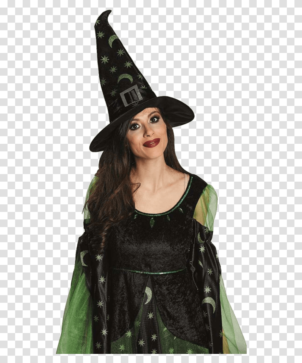 Halloween Magic Witch Hat Simply Fancy Dress Costume Hat, Clothing, Person, Female, Sun Hat Transparent Png