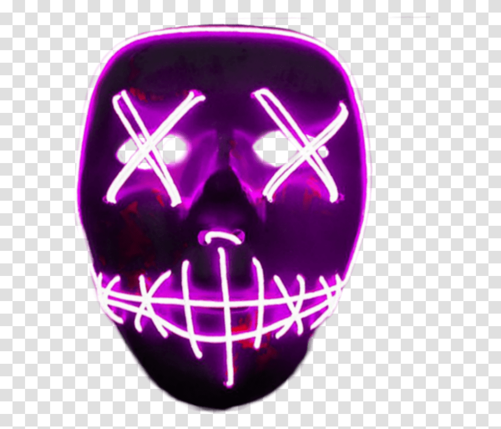 Halloween Mask Purge Neon Led Light Mask Transparent Png