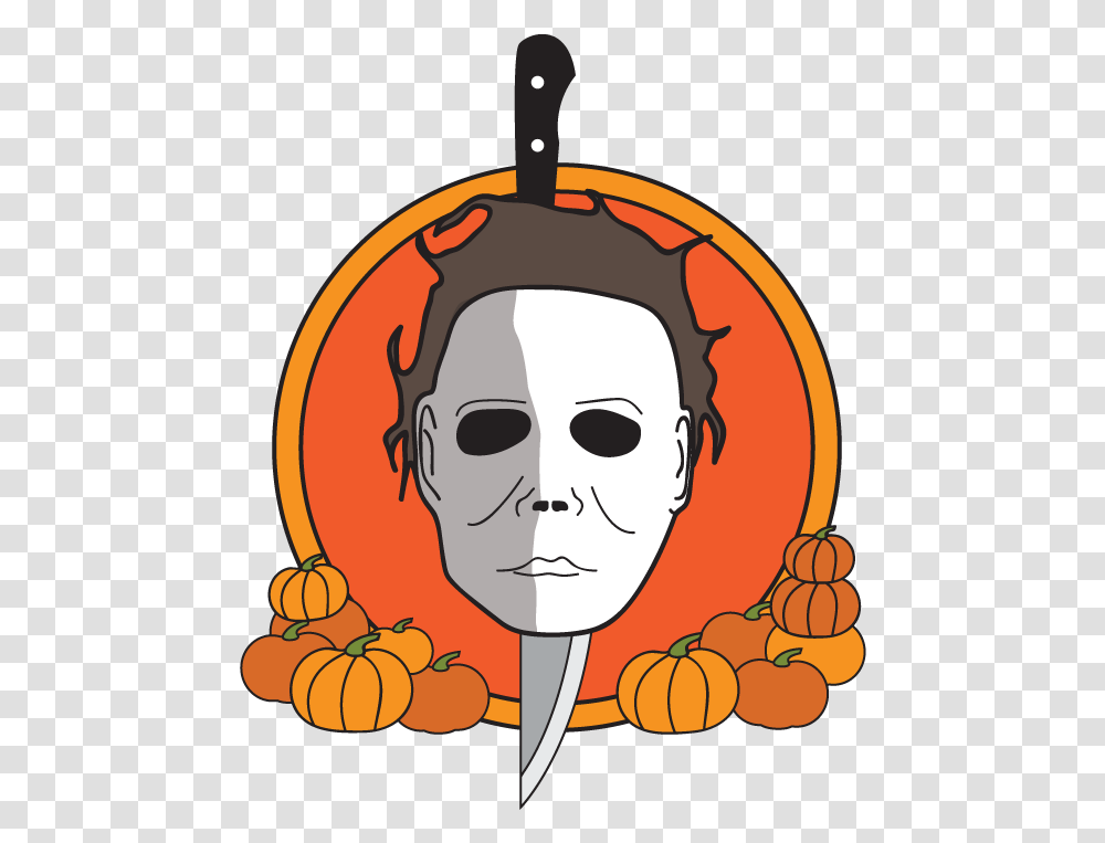 Halloween Michael Myers Art Designed Halloween Michael Myers Clipart, Plant, Label, Text, Pumpkin Transparent Png