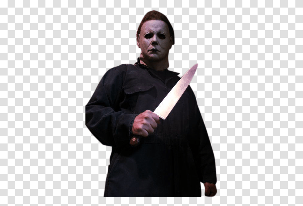 Halloween Michael Myers Holding Knife, Person, Human, Blade, Weapon Transparent Png