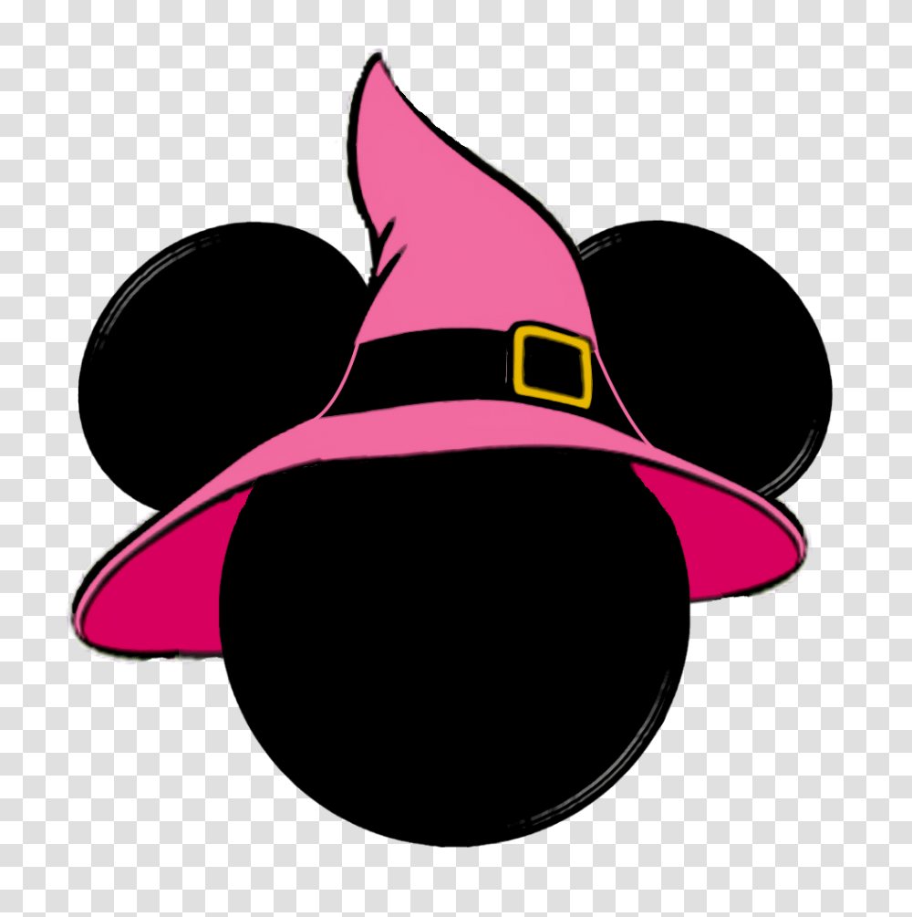 Halloween Minnie Mouse Silhouette With Witch Hat Clip Art Clip, Apparel, Baseball Cap Transparent Png