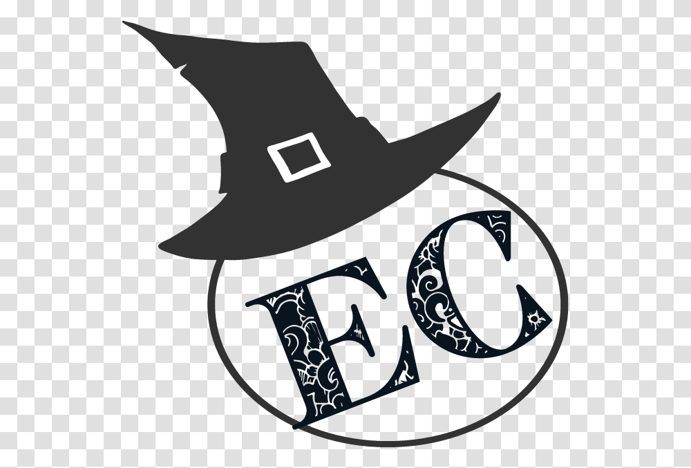 Halloween Monogram Maker Designs For Birthday Invitations Crescent, Apparel, Hat, Cowboy Hat Transparent Png