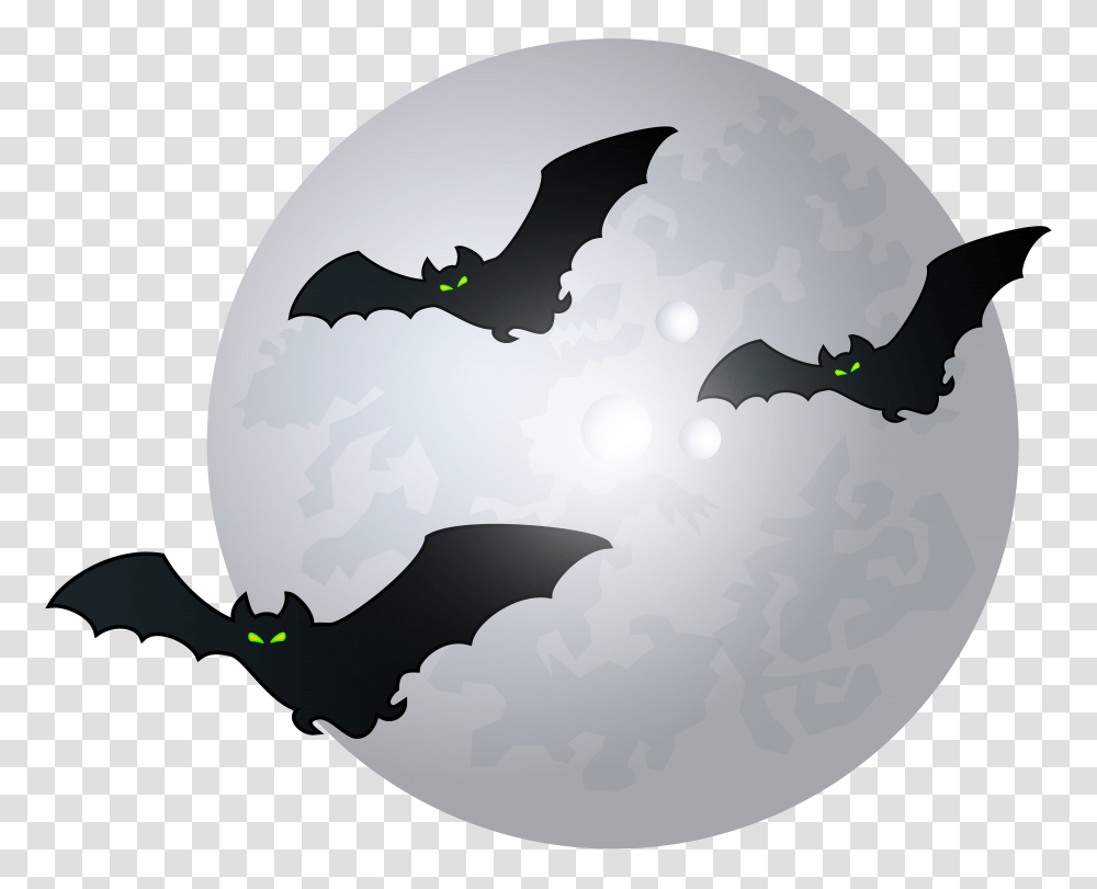 Halloween Moon With Bats Images Moon With Bats Background, Flock, Animal, Silhouette, Nature Transparent Png