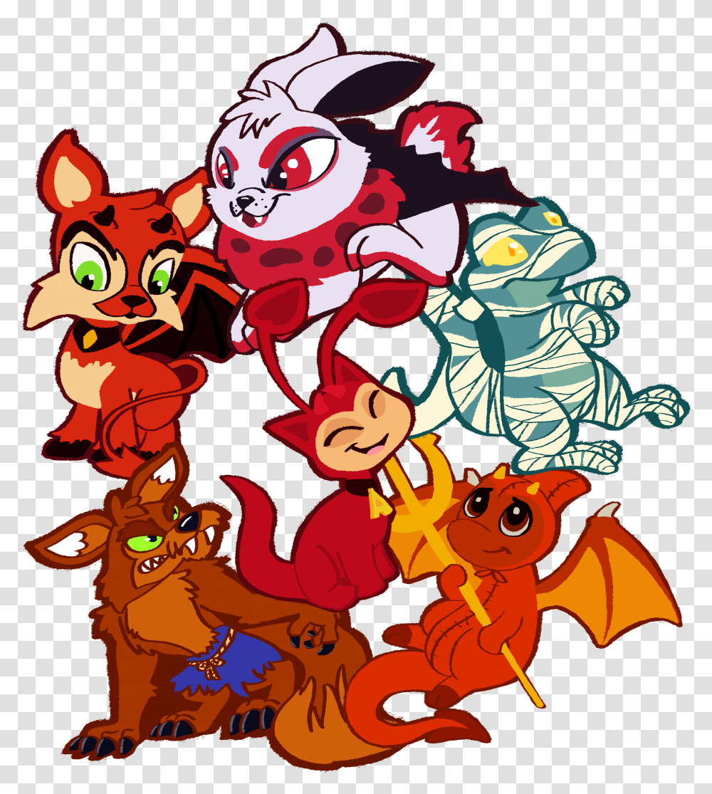 Halloween Neopets Drawings Fictional Character, Label, Text, Graphics, Art Transparent Png