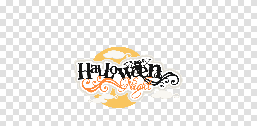 Halloween Night Title Svg Scrapbook Cutting Files Halloween Night Logo, Label, Text, Sticker, Alphabet Transparent Png