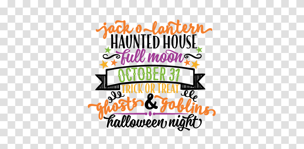 Halloween Night Word Art Scrapbook Cute Clipart, Label, Flyer, Poster Transparent Png