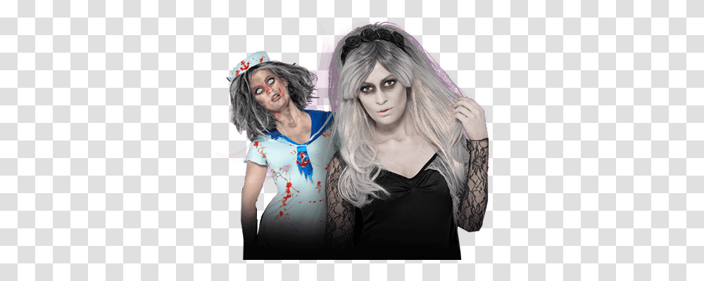 Halloween Novia De Frankenstein Vestido Negro, Costume, Person, Clothing, Face Transparent Png