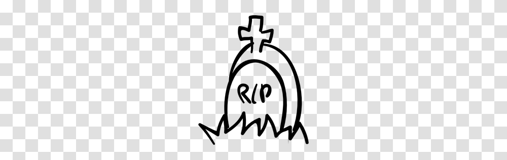 Halloween Outlined Outline Tombstone Tomb Cross Rip Stone Icon, Gray, World Of Warcraft Transparent Png