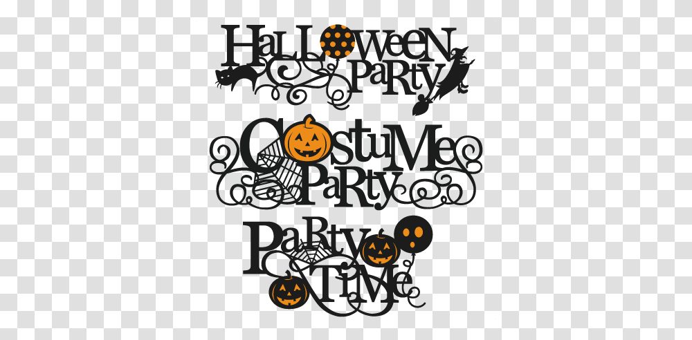 Halloween Party Titles Scrapbook Title Cutting Crow, Alphabet, Label, Doodle Transparent Png