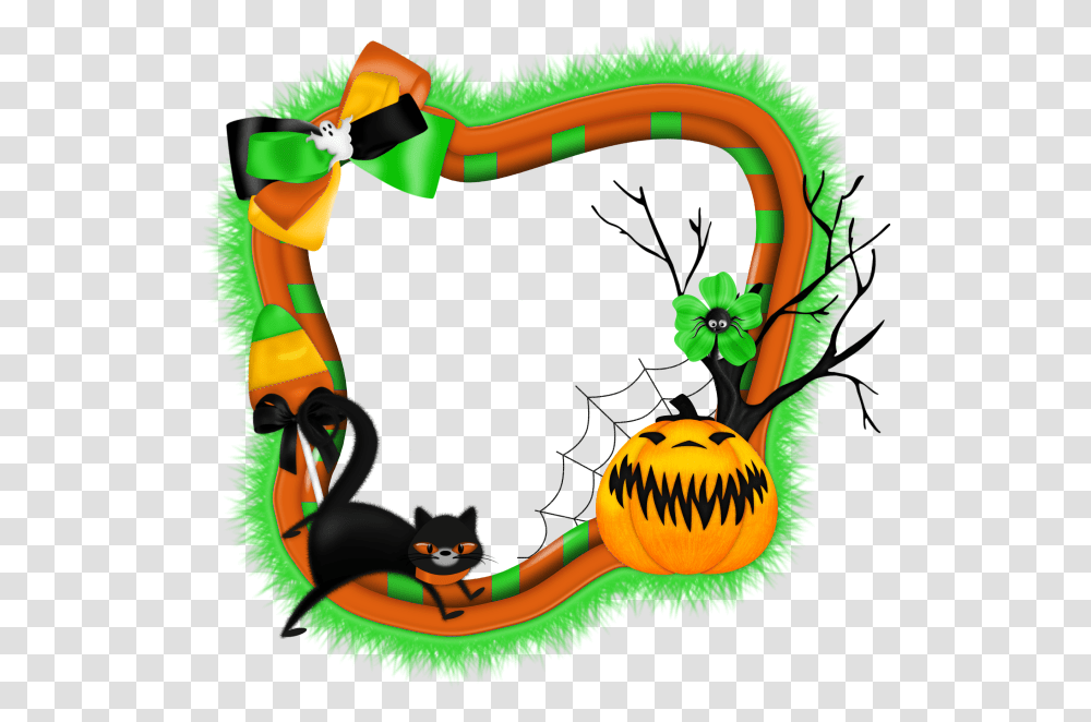 Halloween Photo Frame With Pumpkin And Cat, Toy, Parade Transparent Png