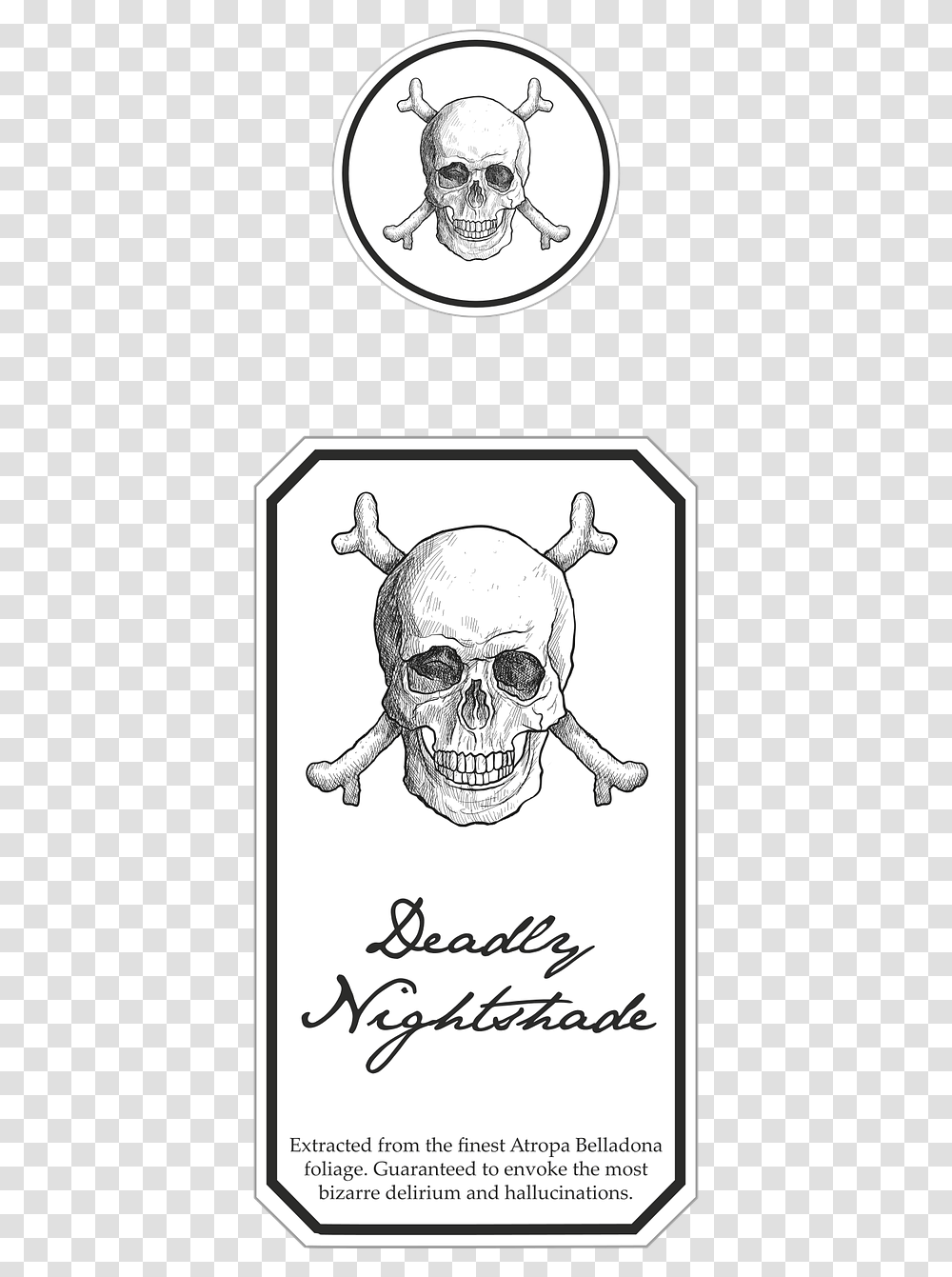 Halloween Poison Label Free Picture Halloween Potion Label Black And White, Person, Drawing, Sunglasses Transparent Png