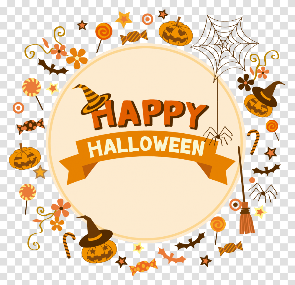 Halloween Poster Clip Art Happy Halloween Decorative Clip Art, Diwali, Graphics, Text, Paper Transparent Png