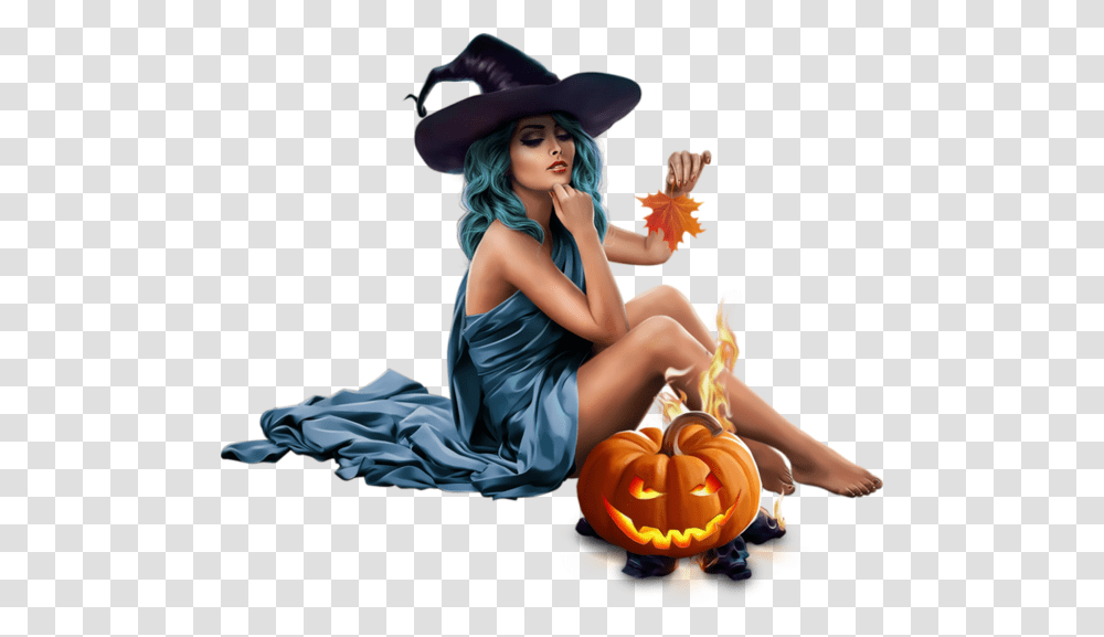 Halloween Psp Tube 30th Vampires Witches Clip Girl Halloween, Hat, Apparel, Person Transparent Png