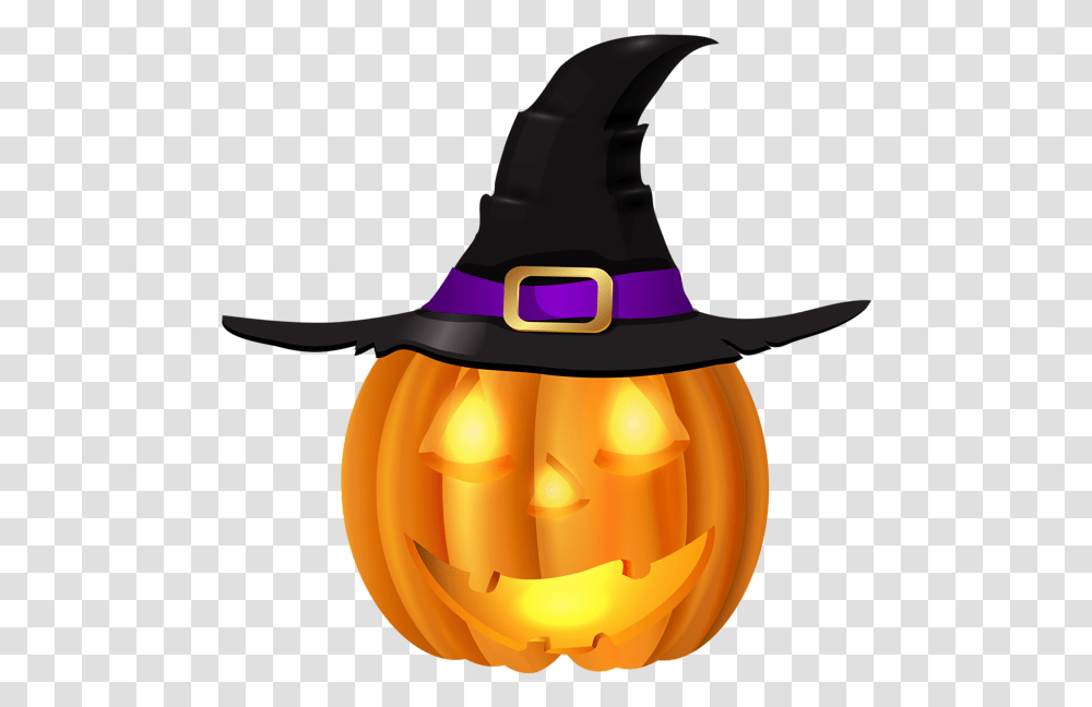 Halloween Pumpkin With Witch Hat Background Halloween Pumpkin Clipart, Clothing, Sombrero, Helmet, Plant Transparent Png