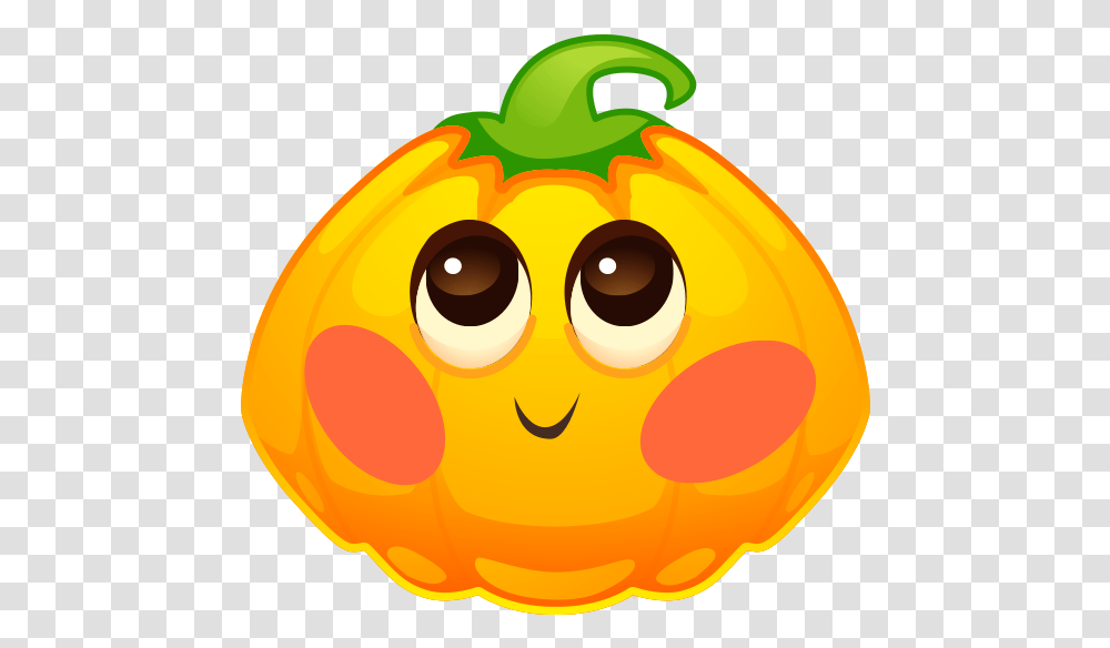 Halloween Pumpkins Emoji Messages Sticker 2 Pumpkin Halloween Cartoon, Plant, Vegetable, Food, Pepper Transparent Png