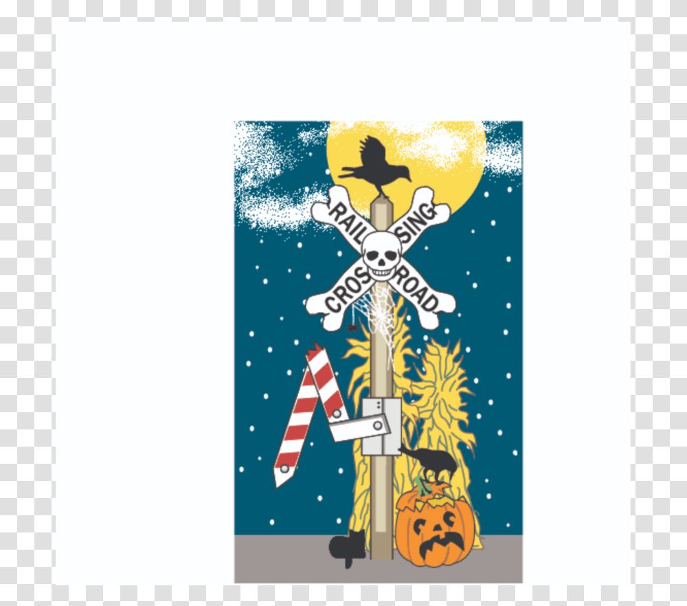 Halloween Railroad Crossing Sign, Poster Transparent Png