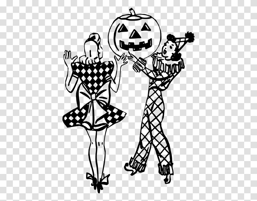 Halloween Retro Scared Woman Man Horror Vintage Funny Happy Halloween Birthday, Gray, World Of Warcraft Transparent Png