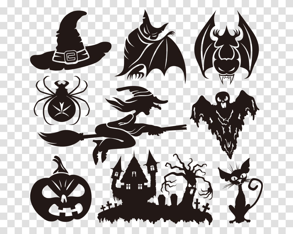 Halloween Royalty Free Jack O Lantern Clip Art Halloween Black And White Stickers, Stencil, Pillow, Cushion Transparent Png