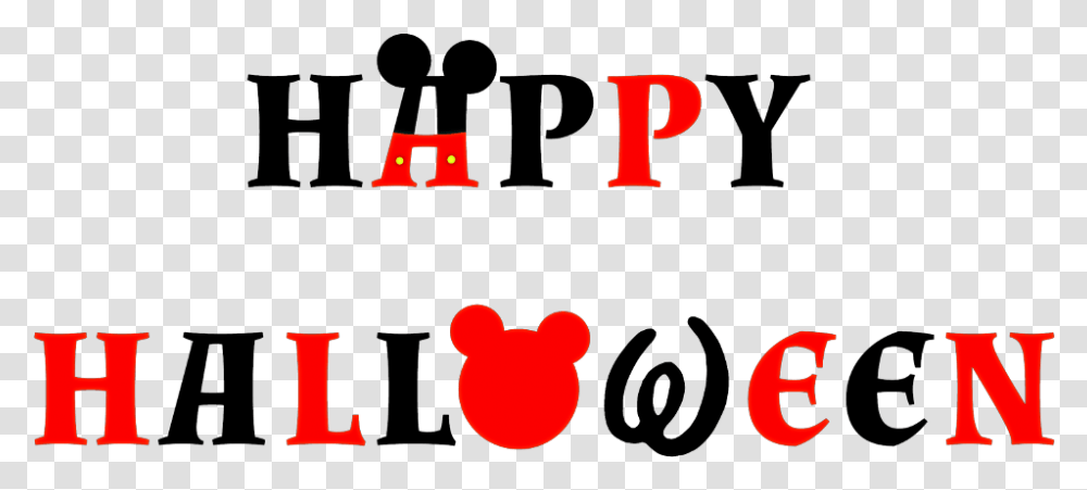 Halloween Scary Disney Happy Text Red Black, Number, Alphabet, Pac Man Transparent Png