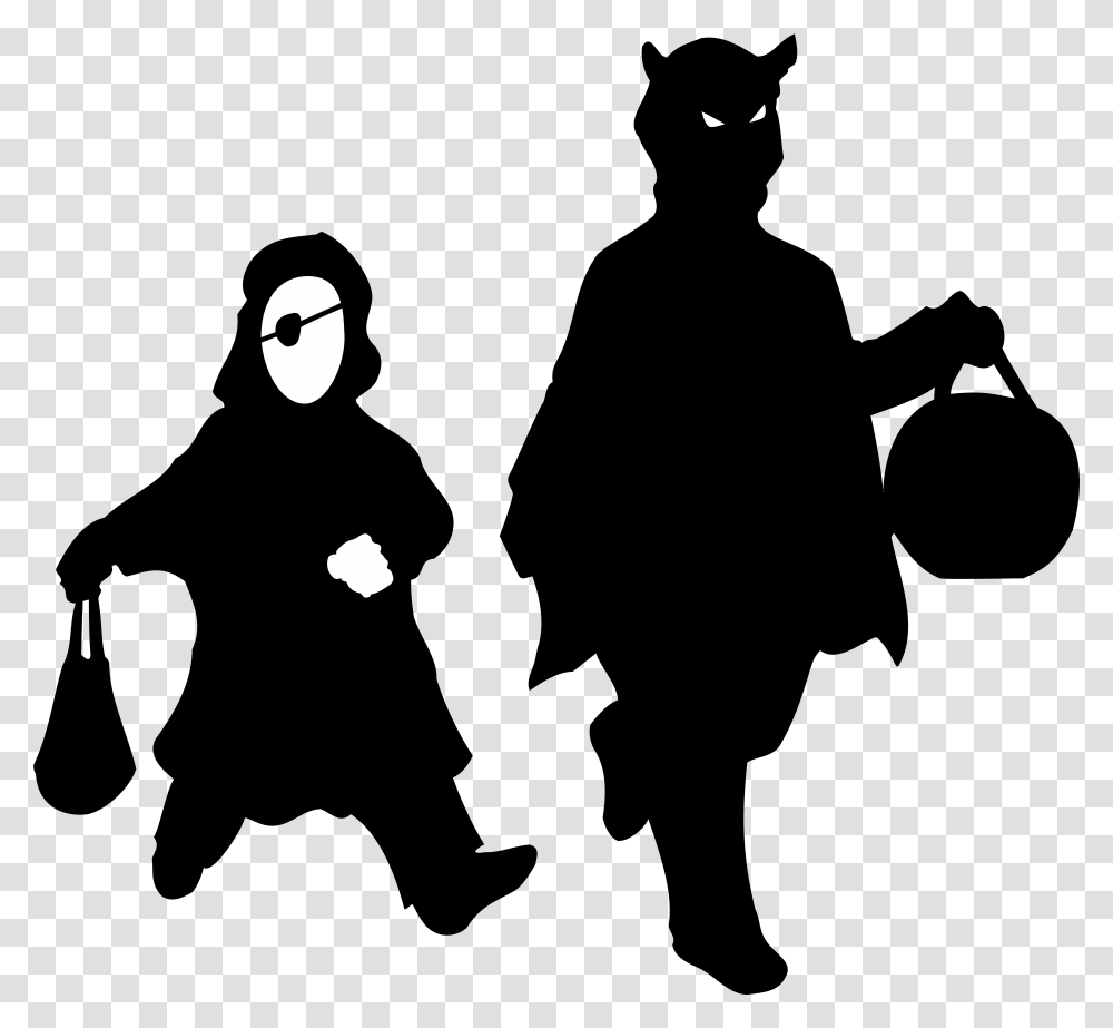 Halloween Shadow Clip Art Mother Daughter Silhouette, Soccer Ball, Flare, Light, Outdoors Transparent Png