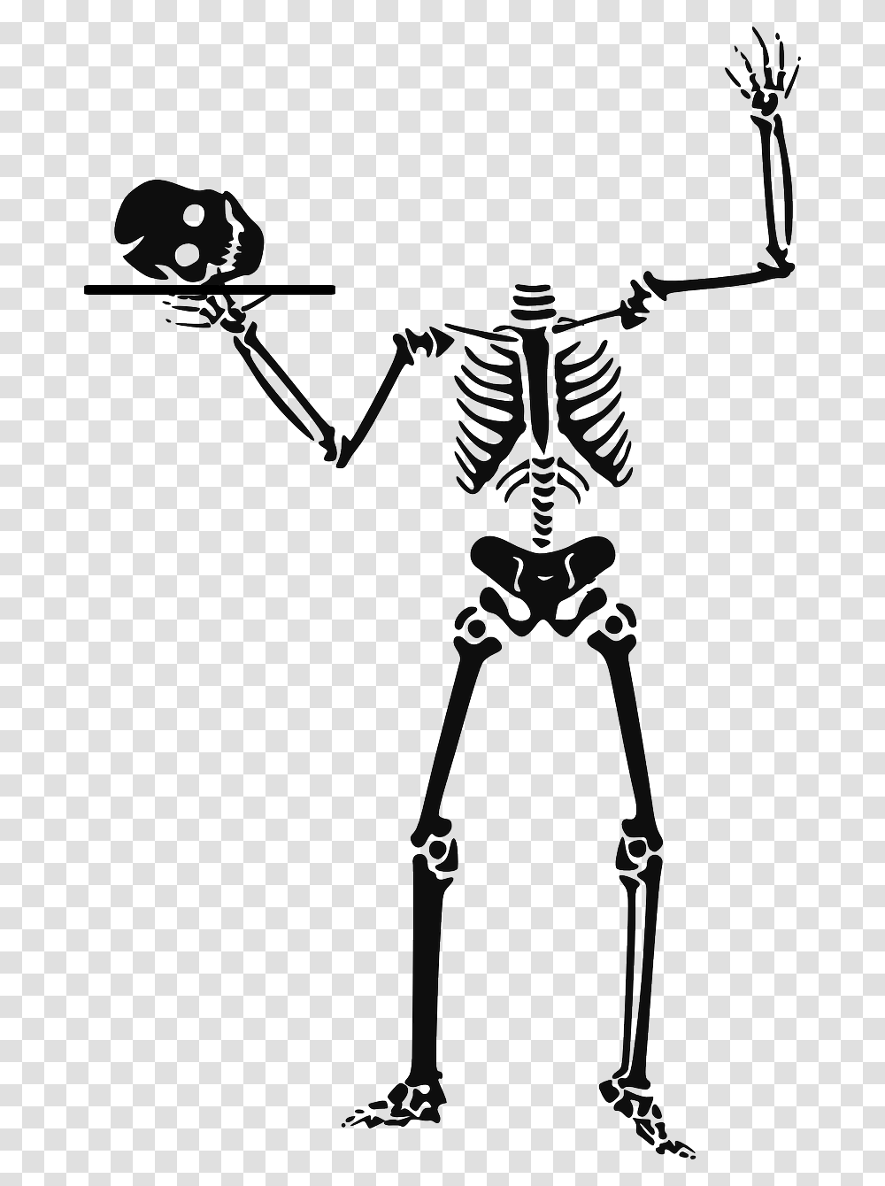 Halloween Skeleton Clipart, Bow, Silhouette Transparent Png