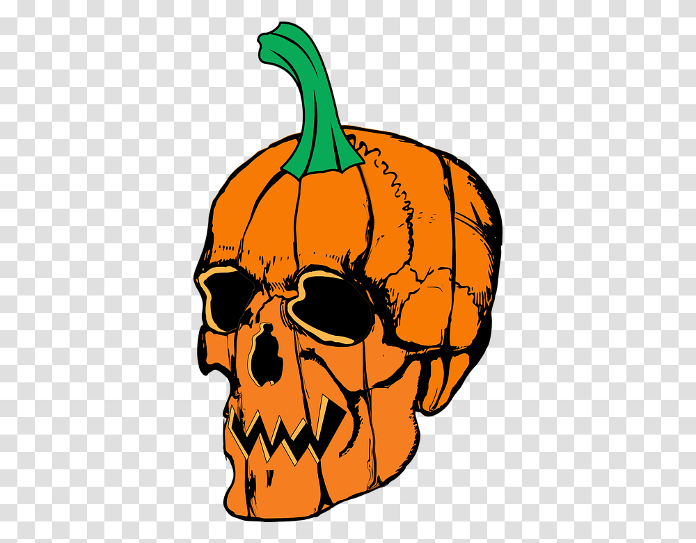 Halloween Skull Pumpkin Halloween Scary Pumpkin Logo, Vegetable, Plant, Food, Produce Transparent Png