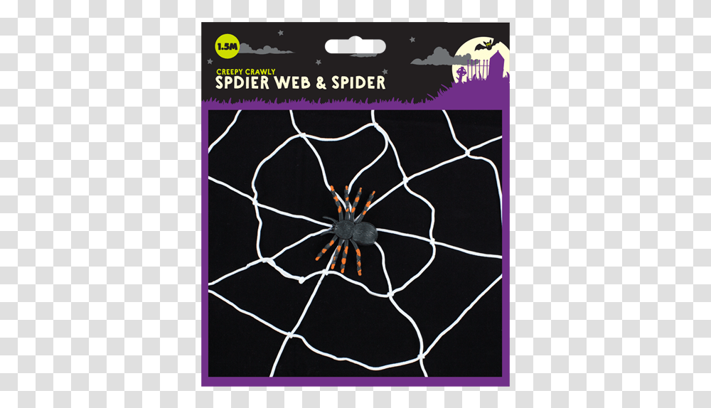 Halloween Spider Web Amp Spider Spider Web, Invertebrate, Animal, Arachnid, Insect Transparent Png