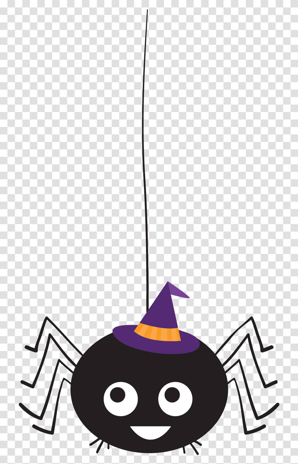Halloween Spiders Clipart Oh Cartoons Halloween Spider Clipart, Apparel, Party Hat, Sombrero Transparent Png