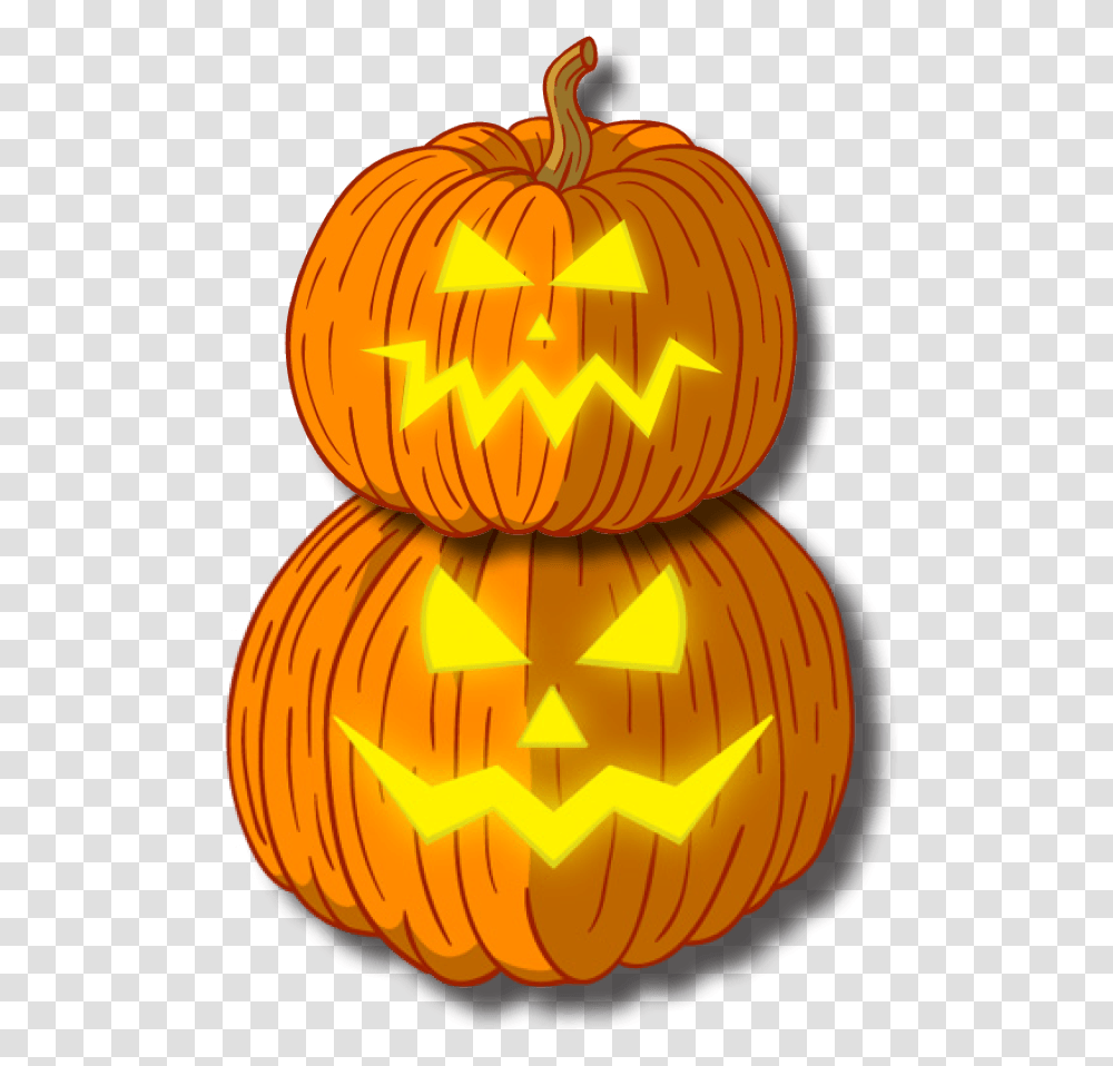 Halloween Stacked Pumpkins, Vegetable, Plant, Food, Lamp Transparent Png