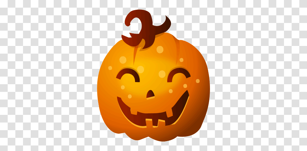 Halloween Stickers Pumpkin Smile Emoji Gif, Vegetable, Plant, Food Transparent Png