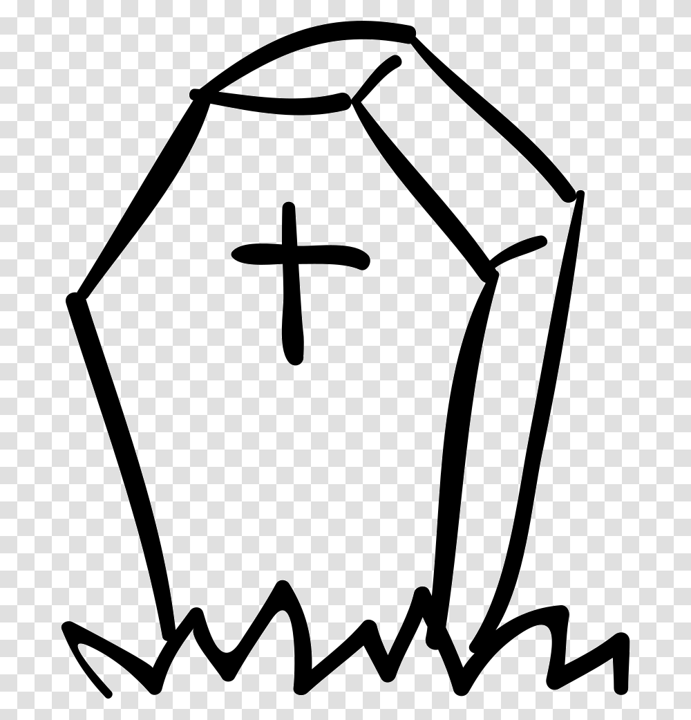 Halloween Tombstone Of Coffin Shape With A Cross Icon Free, Lawn Mower, Tool, Stencil Transparent Png