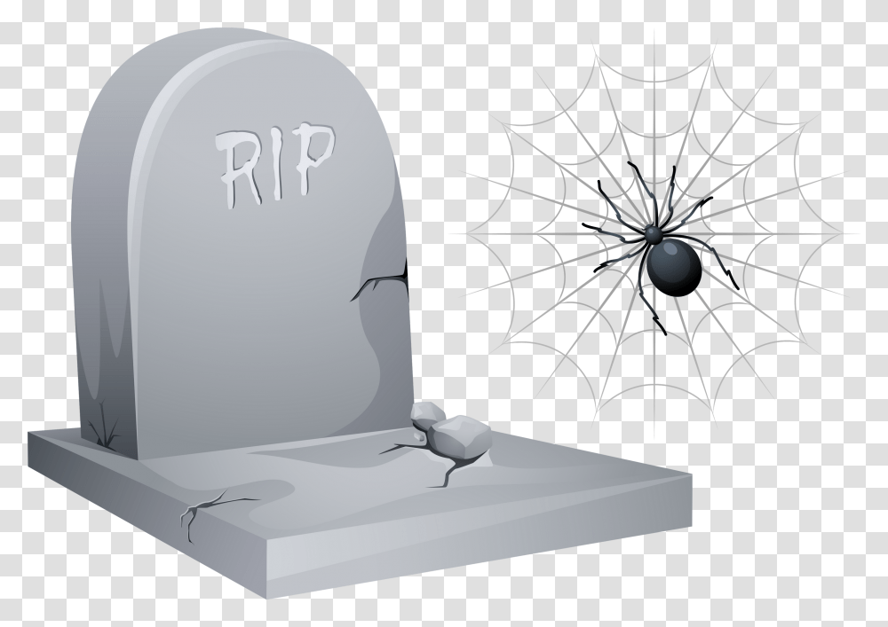 Halloween Tombstone Rest In Peace Spider, Spider Web Transparent Png