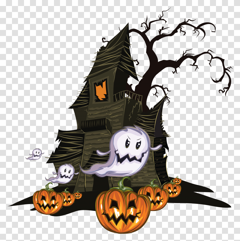 Halloween, Tree, Plant, Art, Doodle Transparent Png