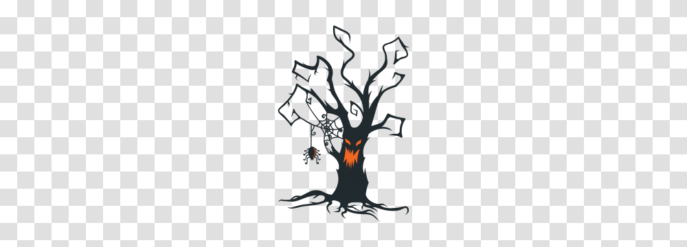 Halloween Tree, Plant, Root, Fire, Silhouette Transparent Png