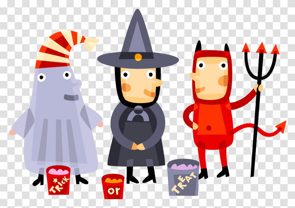 Halloween Trick Or Treat Clip Art Arts Animated Trick Or Treaters, Clothing, Apparel, Performer, Hat Transparent Png