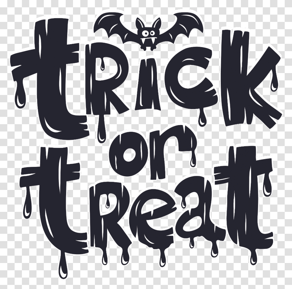 Halloween Trick Trickortreat Treat Typography Trick Or Treat Typography, Alphabet, Word, Letter Transparent Png