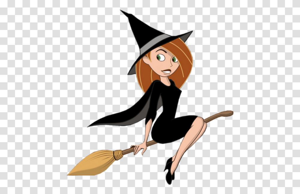 Halloween Witch On Broom Clip Art Witch With A Broom, Person, Human, Hat Transparent Png