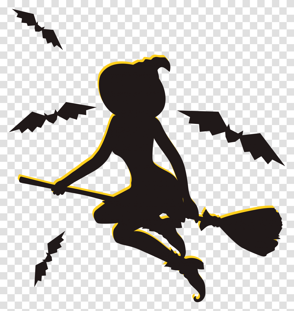 Halloween Witch Poster Flying Halloween Witch, Silhouette Transparent Png
