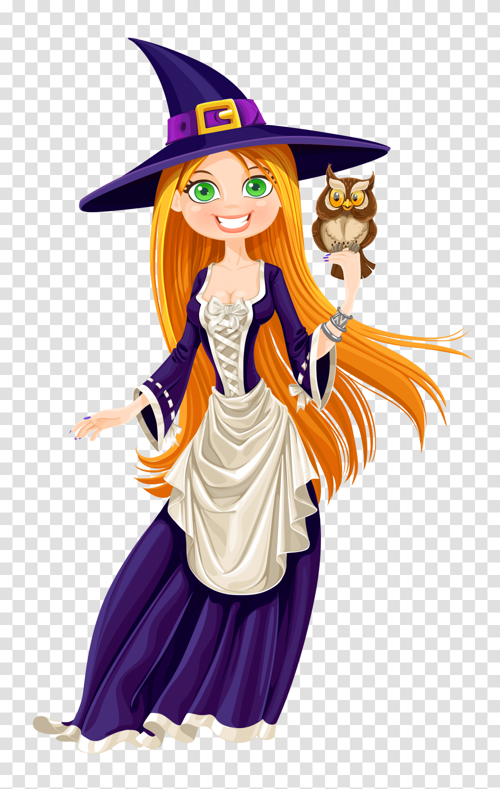 Halloween Witch With Owl Clipart Halloween, Costume, Person, Female, Girl Transparent Png