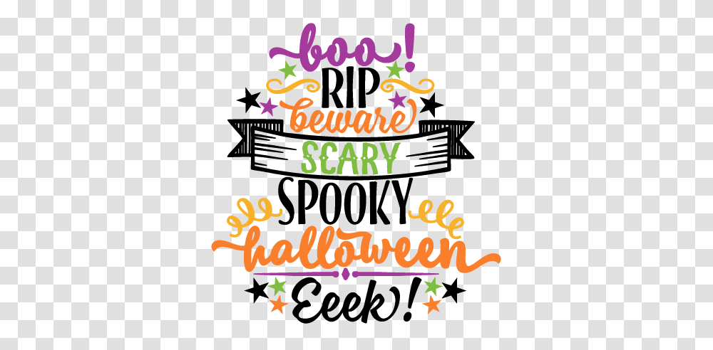 Halloween Word Art Scrapbook Cute Clipart, Label, Flyer, Poster Transparent Png