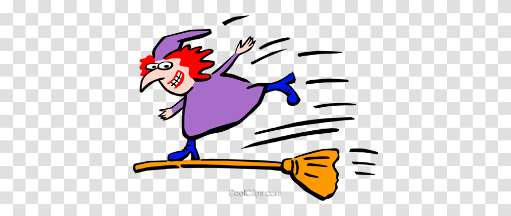 Halloweenwitch On A Broom Royalty Free Vector Clip Art, Bird, Animal, Oars Transparent Png