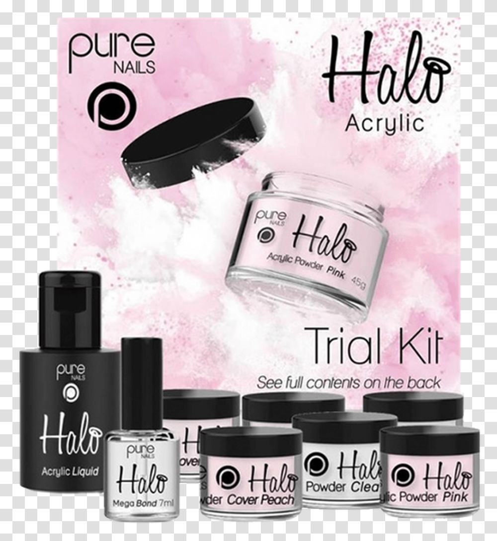 Halo Acrylic Trial Kit Halo Pure Nails Acrylic, Cosmetics, Bottle, Lipstick, Perfume Transparent Png