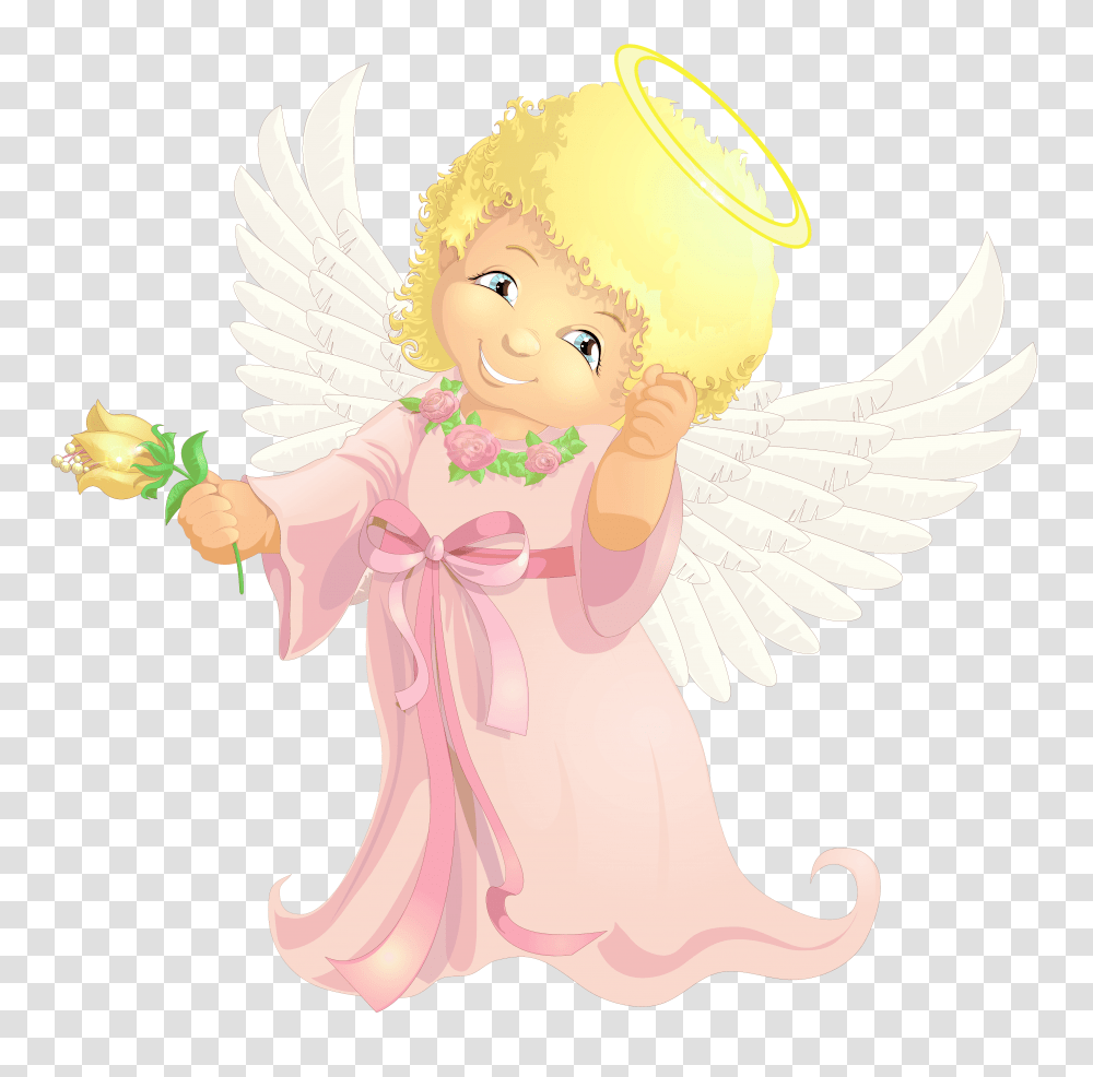 Halo Clipart Pink Angel Angel Clipart Background, Archangel, Cupid, Toy Transparent Png