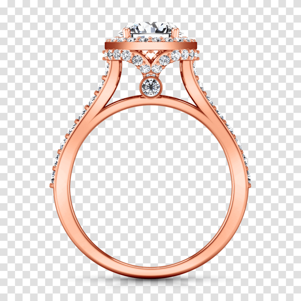 Halo Engagement Ring Milana Rose Gold Imagine Diamonds, Accessories, Accessory, Jewelry Transparent Png
