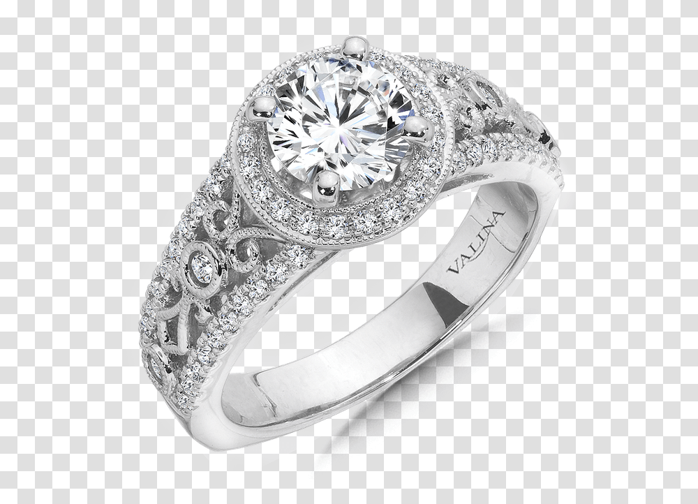 Halo Engagement Ring Mounting In 14k White Gold 37 Ct Tw Engagement Ring, Jewelry, Accessories, Accessory, Silver Transparent Png
