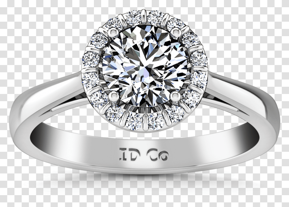 Halo Engagement Ring Soleil 14k White Gold Ring, Accessories, Accessory, Jewelry, Diamond Transparent Png