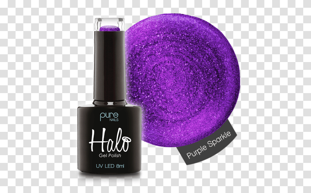 Halo Gel Polish 8ml Purple Sparkle Glitter, Cosmetics, Bottle, Light, Perfume Transparent Png