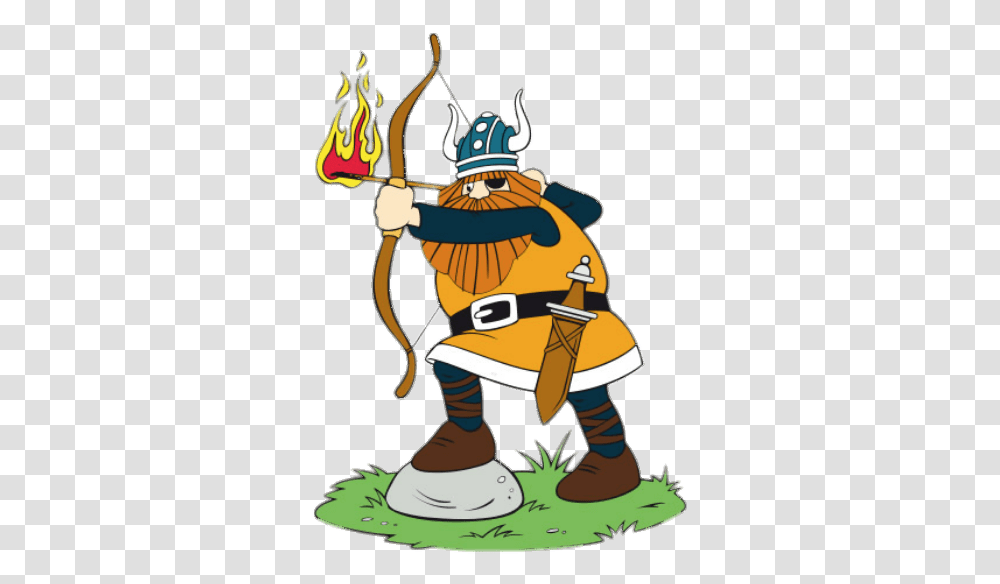 Halvar The Viking Aiming Flaming Arrow Illustration, Bow, Archery, Sport, Sports Transparent Png