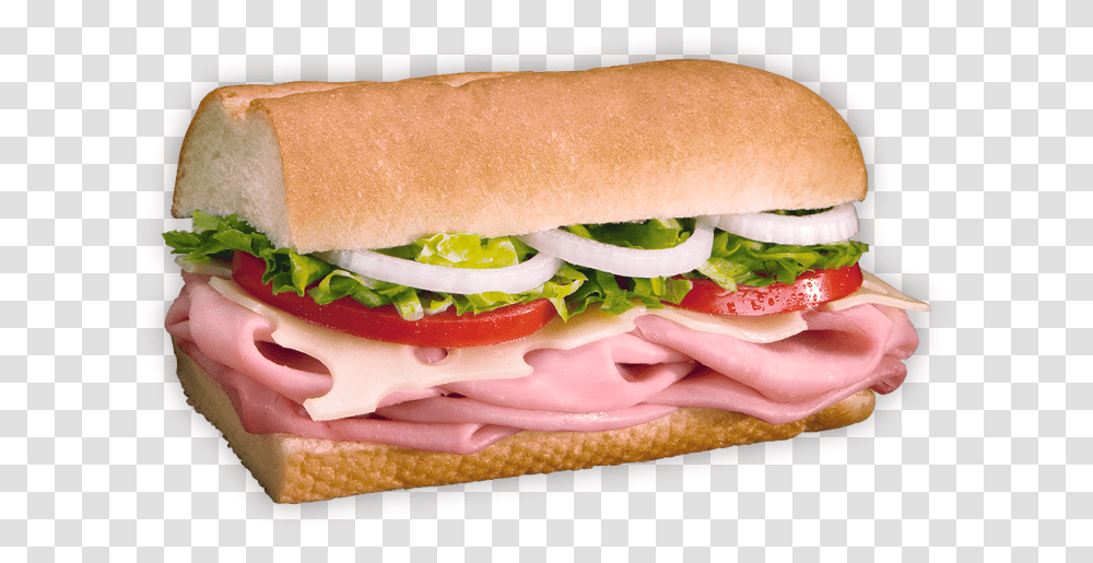 Ham Amp Swiss Deli Sub, Burger, Food, Sandwich, Lunch Transparent Png